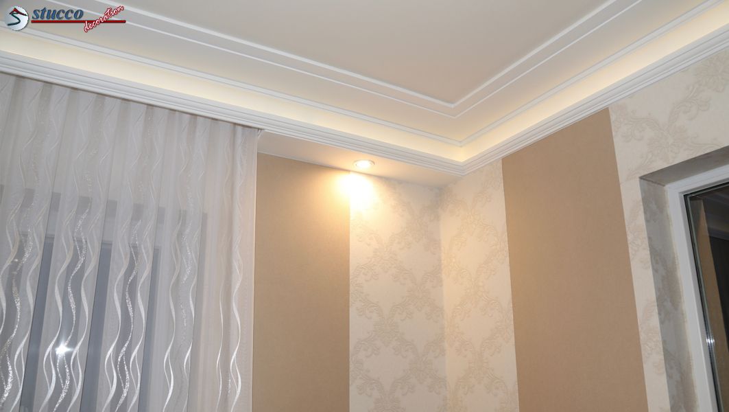 Deckenbeleuchtung LED mit Stuckleiste Essen 190+202 Plexi Plus und Styroporleiste f&uuml;r die Decke Z&uuml;rich 401